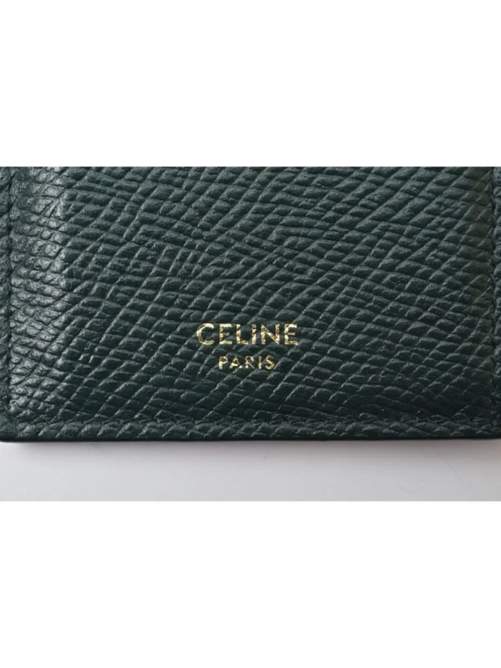 Celine Coin Purse Card Slot Compact with Zip Fragment Case Green